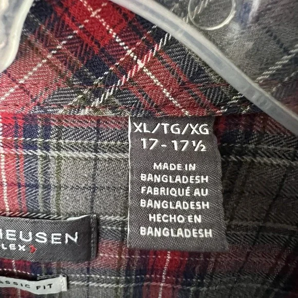 Men's Van Heusen Flex Shirt Classic Fit Plaid Size XL 17-17.5 - Picture 4 of 4